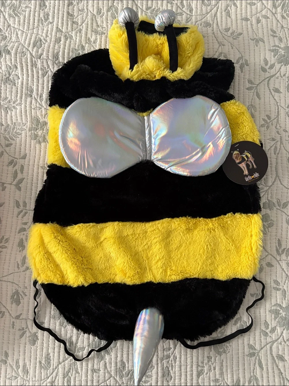 Plush Bumblebee Dog Costume - Yellow & Black